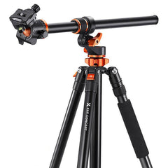 Trípode Profesional K&F Concept T254A7 con Cabezal de Bola BH-28L y Barra Horizontal para Fotografía Cenital