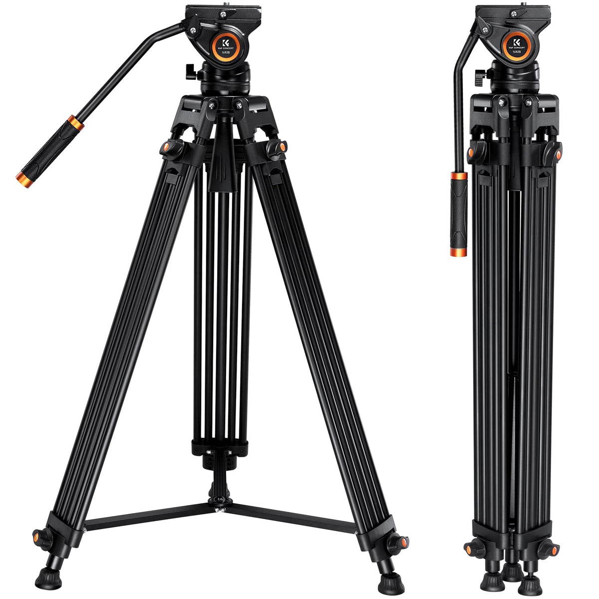Trípode de Video Profesional K&F Concept VA3-BV20-DV con Cabezal Fluido