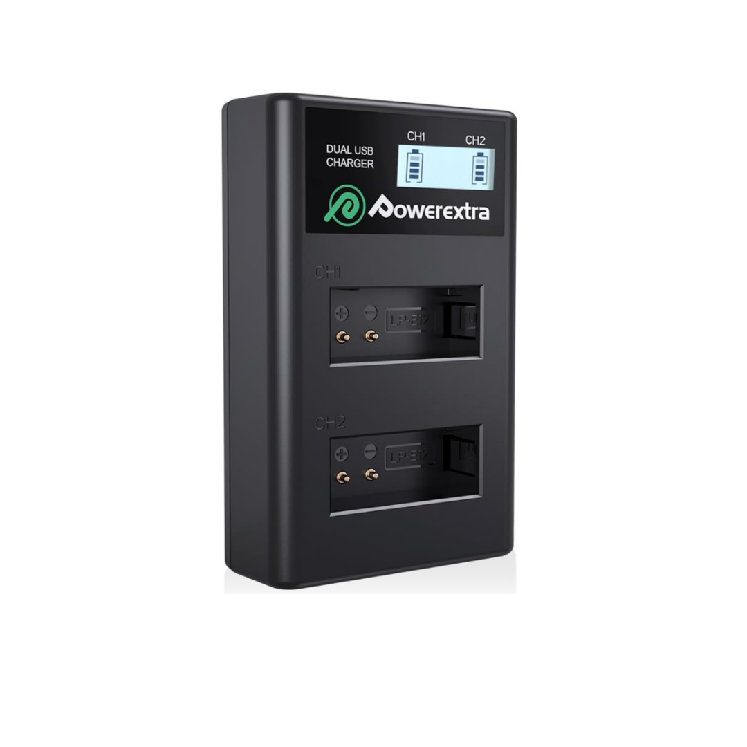Cargador Doble para Baterías Canon LP-E12